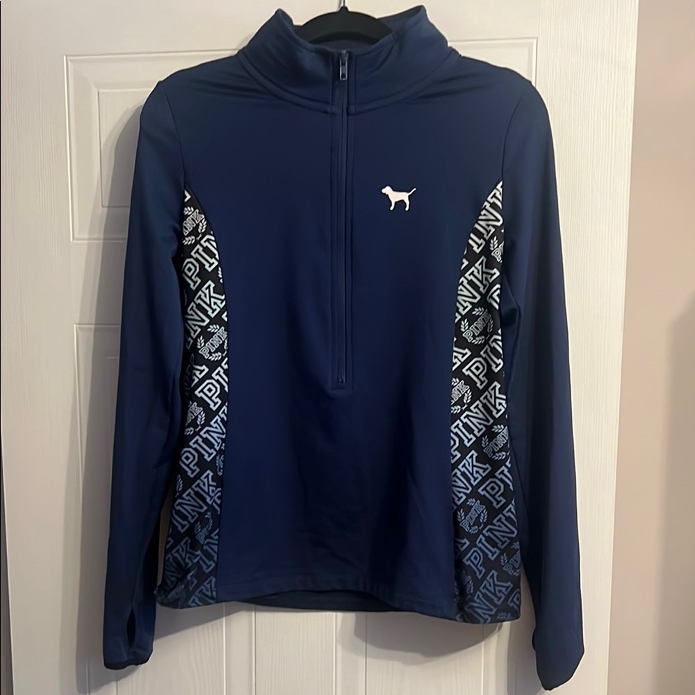 Victoria's Secret PINK Blue Pullover Dog Logo Medium